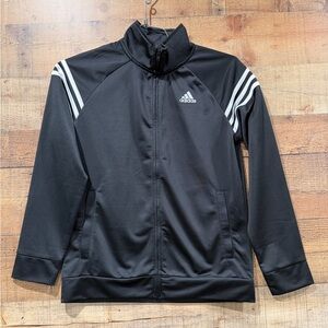 Adidas Black and White Striped Track Warm Up Jacket Size Youth Large